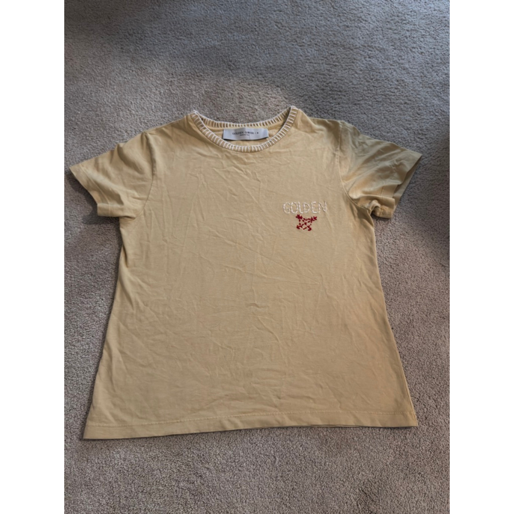 Women's Golden Goose Short Sleeve Tee S Beige Red